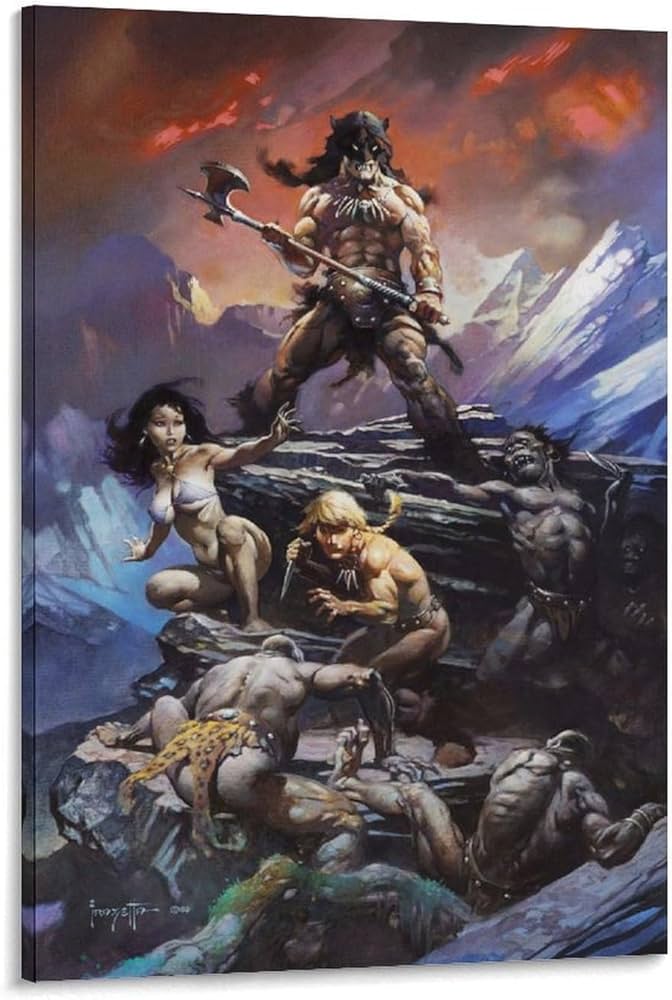 Amazon.com: Fire And Ice By Frank Frazetta Prints Canvas Wall Art